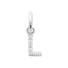 Pendentif initiale sertie de zircons en argent rhodié : lettre L