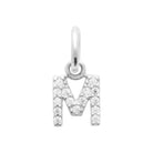 Pendentif initiale sertie de zircons en argent rhodié : lettre M