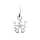 Pendentif initiale sertie de zircons en argent rhodié : lettre W