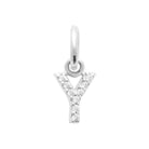 Pendentif initiale sertie de zircons en argent rhodié : lettre Y