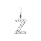 Pendentif initiale sertie de zircons en argent rhodié : lettre Z