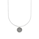 Pendentif médaille ronde à spirales en argent 925 vu de profil