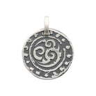 Pendentif médaille ronde à spirales en argent 925
