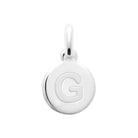 Pendentif médaille ronde gravée d’une initiale en argent rhodié : lettre G