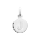 Pendentif médaille ronde gravée d’une initiale en argent rhodié : lettre J