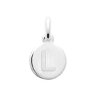 Pendentif médaille ronde gravée d’une initiale en argent rhodié : lettre L