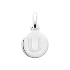Pendentif médaille ronde gravée d’une initiale en argent rhodié : lettre U