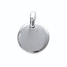 Pendentif médaille ronde lisse 10 mm enfant en argent 925 rhodié