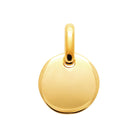 Pendentif médaille ronde lisse 10 mm enfant en plaqué or