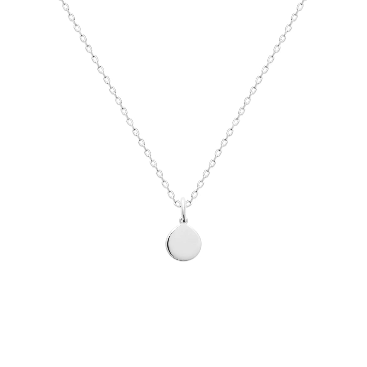Pendentif médaille ronde lisse 9 mm enfant en argent 925