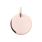 Pendentif médaille ronde lisse en plaqué or rose