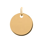 Pendentif médaille ronde lisse en plaqué or