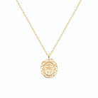 Pendentif médaille Vierge Marie miraculeuse ajourée en plaqué or vu de profil