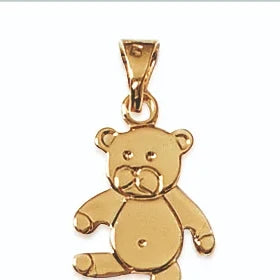 Pendentif ourson enfant en plaqué or, vue de face