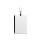 Pendentif petite plaque rectangulaire lisse en argent 925