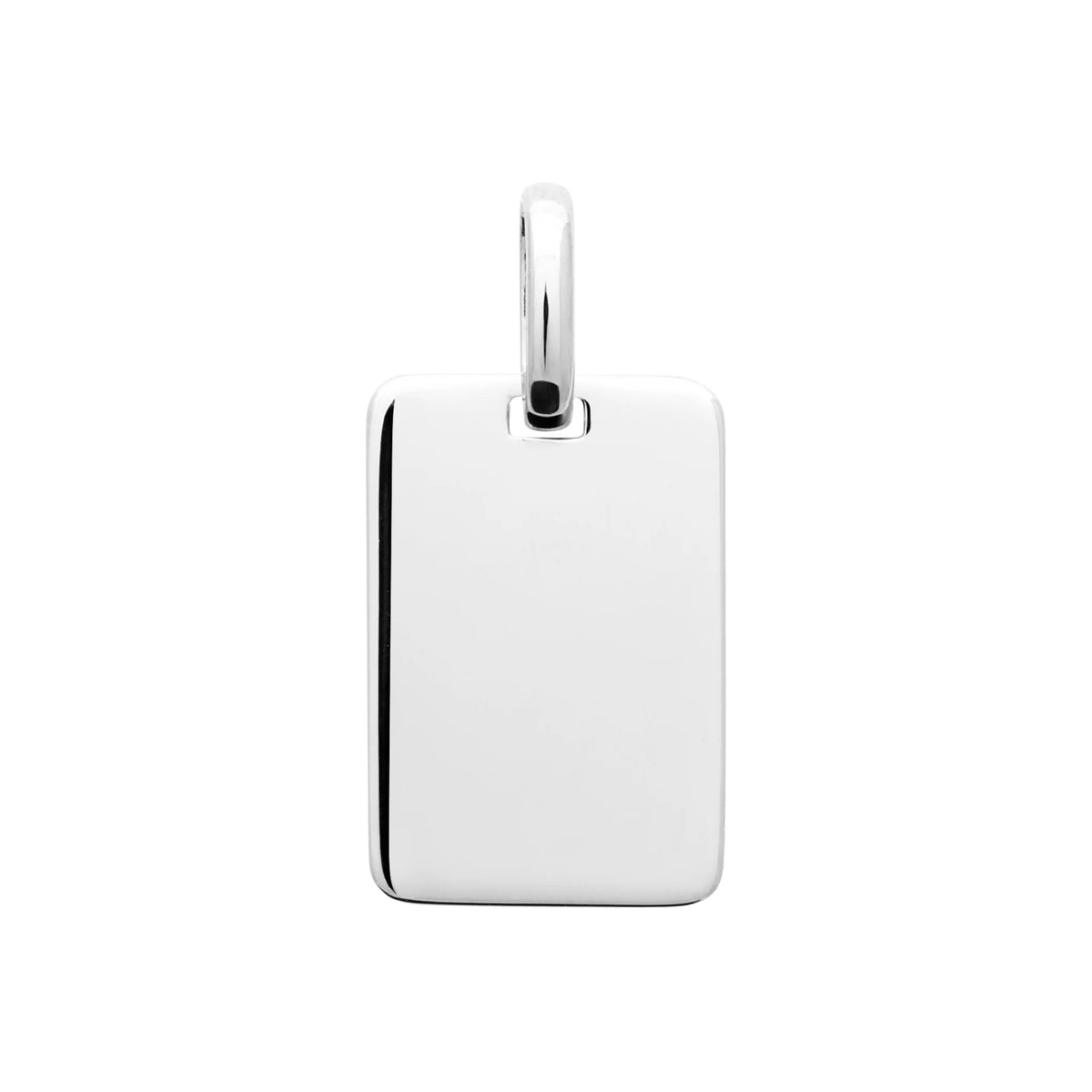 Pendentif petite plaque rectangulaire lisse en argent 925