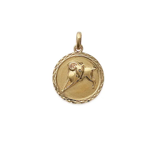 Pendentif signe du zodiaque en plaqué or 18 carats, 12 signes au choix, autre vue