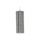 Pendentif plaque rectangulaire tressée en épi en argent 925