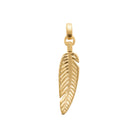 Pendentif plume ciselée en plaqué or