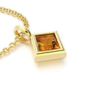 pendentif byzance pour femme en or jaune avec citrine carré