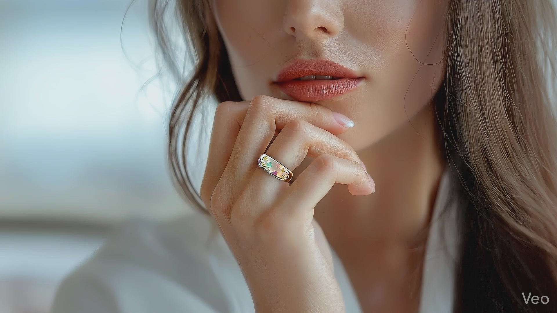 Video bague Sabrina en argent avec pierres précieuses