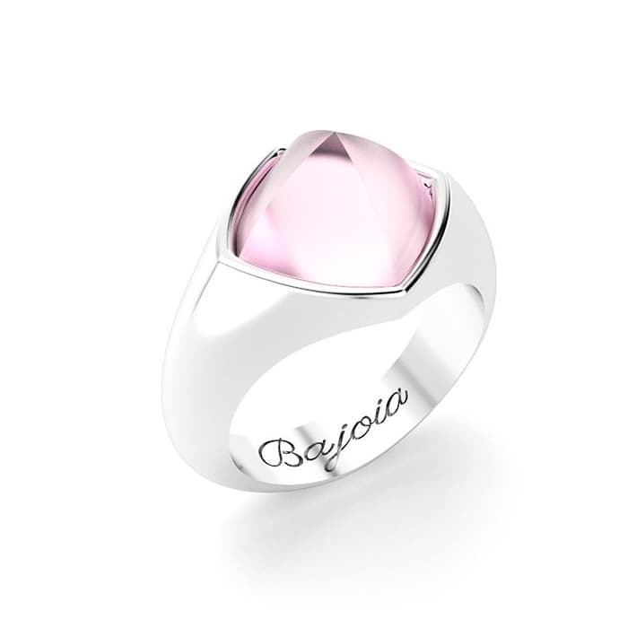 Bague Rio en argent et quarz rose