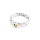 Bague santorin or blanc et saphir jaune