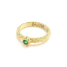  Bague santorin or jaune et émeraude
