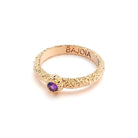 Bague santorin or rose et saphir violet