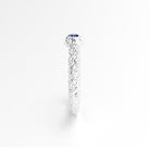 Bague santorin or blanc et saphir bleu