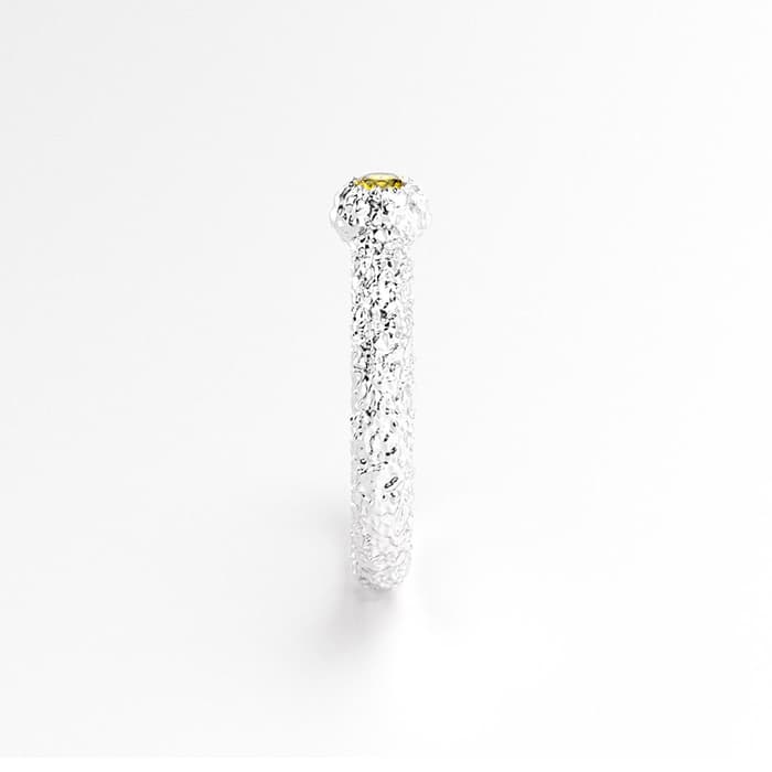 Bague santorin or blanc et saphir jaune