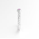 Bague santorin or blanc et saphir rose
