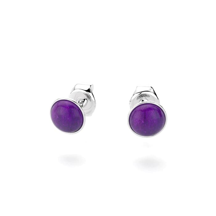 Puce d'oreille en argent avec améthystes