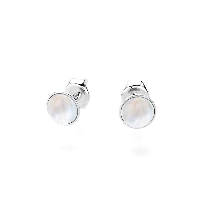 Puce d'oreille en argent avec nacres blanches